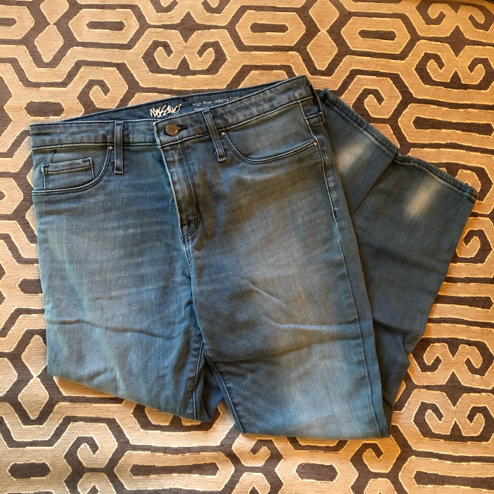 Denim high rise jegging crop